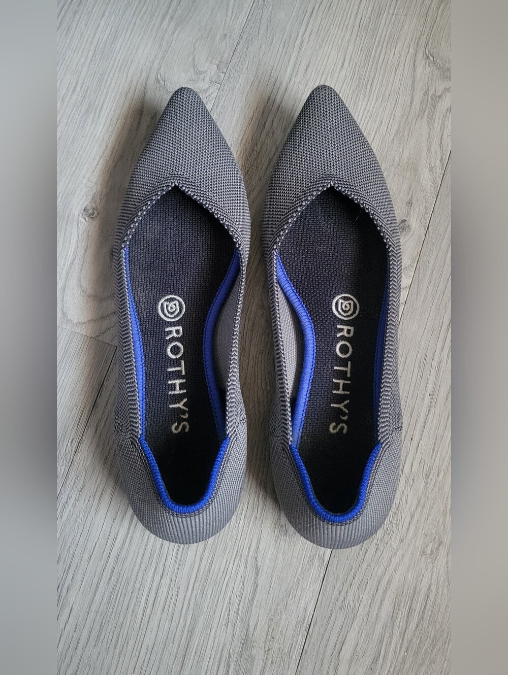 Rothy's The Point Cloud Gray Birdseye Flats, Women's US 7 EU 37.5 - Picture 10 of 16